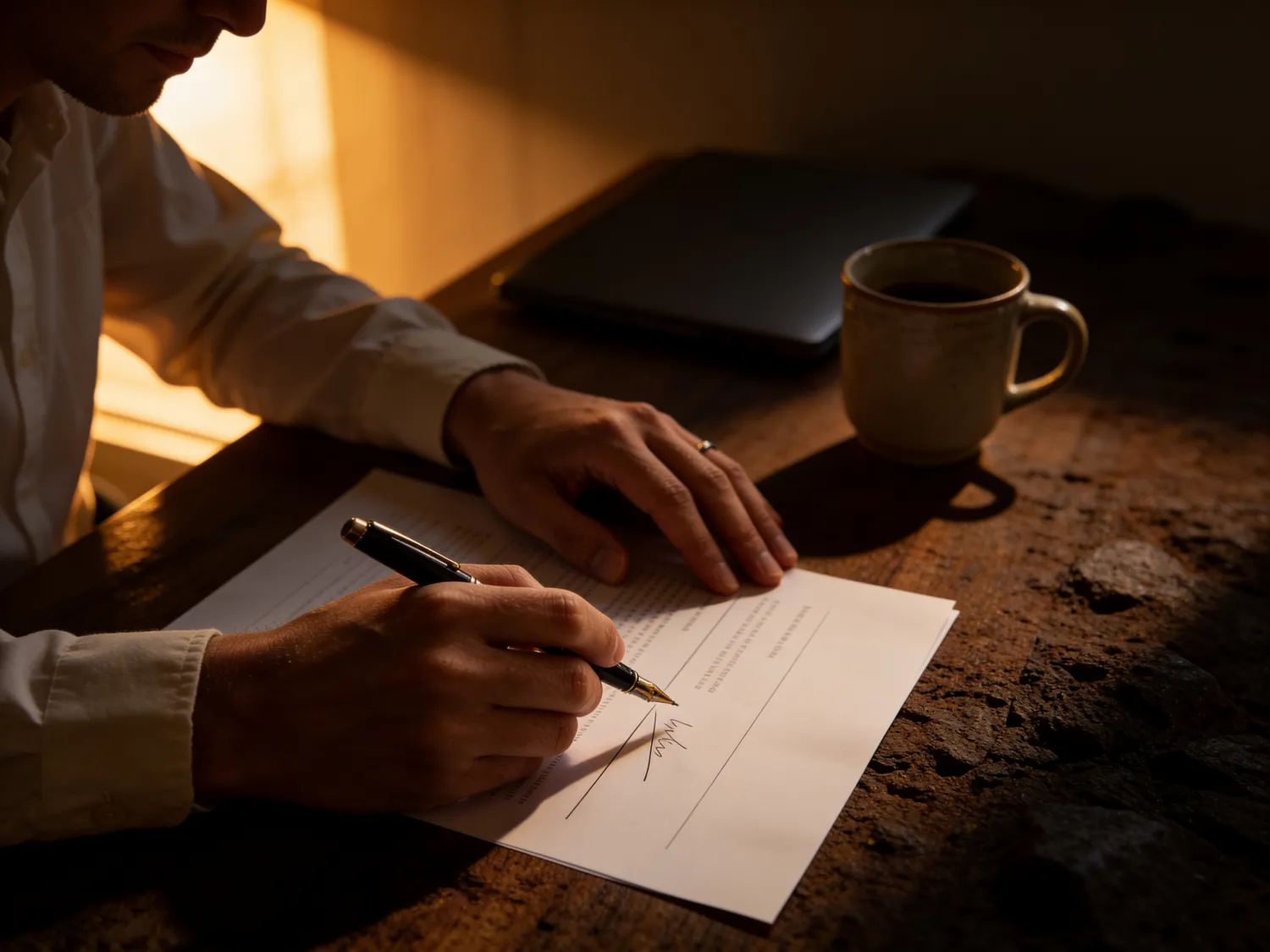 Offerte ondertekenen aan bureau